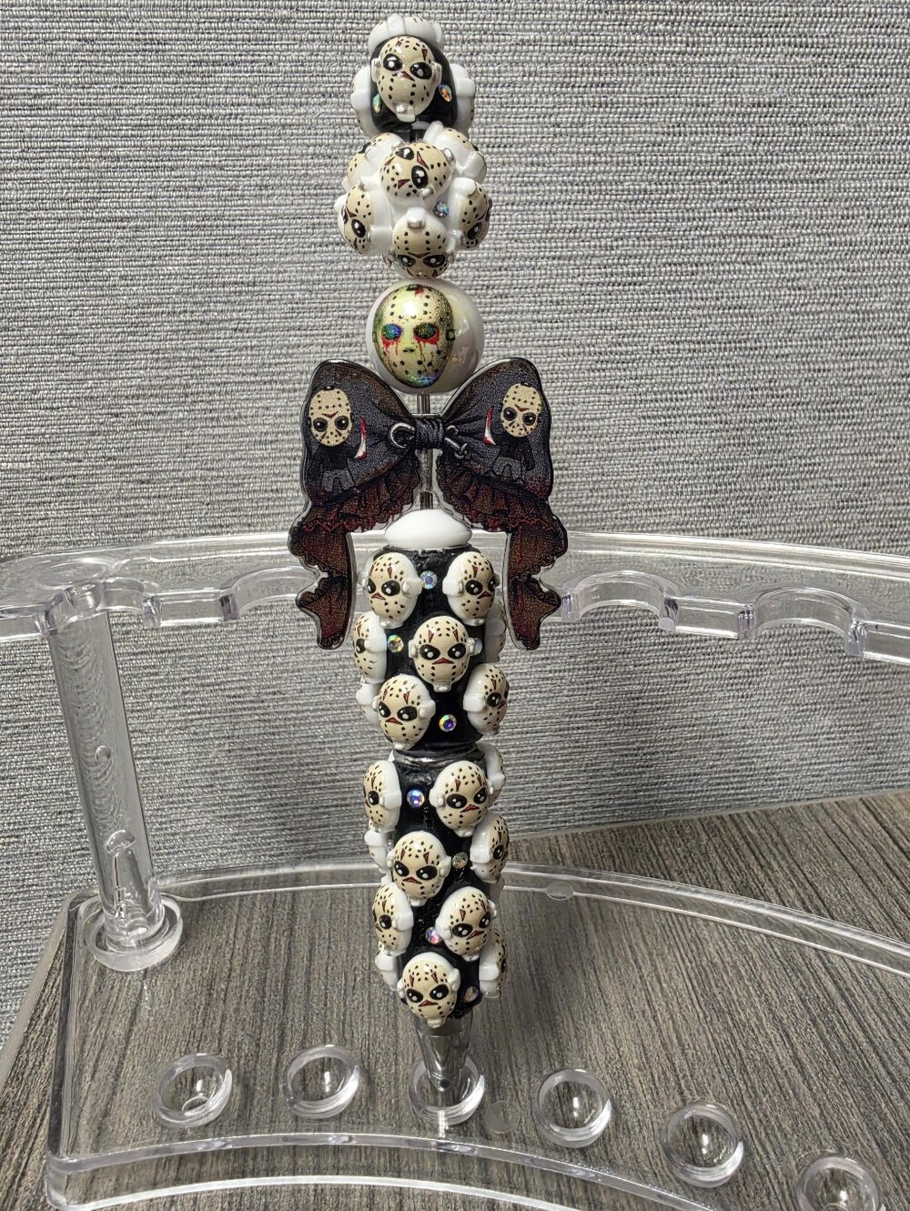 Hand Crafted Jason Beaded Pen | Horror Slasher Novelty Desk Gift